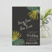 Invitation Mariage d'arbuste botanique Mahonia (Debout devant)