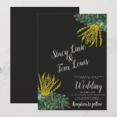 Invitation Mariage d'arbuste botanique Mahonia (Devant / Derrière)