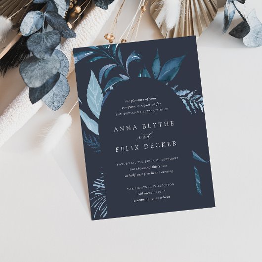 Invitation Mariage d'arc bleu d'hiver Azure