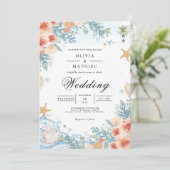 Invitation Mariage d'arc botanique de corail côtier (Debout devant)