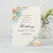 Invitation Mariage d'arc de coquillage (Debout devant)