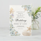 Invitation Mariage d'arc de fleur côtière (Debout devant)