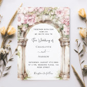 Invitation Mariage d'arc de fleurs roses