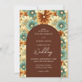 Invitation Mariage d'arc de fleurs super rétro (Devant)