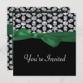 Invitation Mariage d'arc de noir et de vert de mosaïque de (Devant / Derrière)
