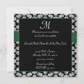 Invitation Mariage d'arc de noir et de vert de mosaïque de (Dos)