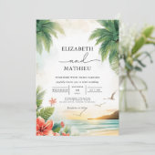 Invitation Mariage d'arc de palme de l'oasis tropicale (Debout devant)