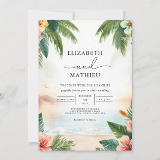 Invitation Mariage d'arc de paradis tropical