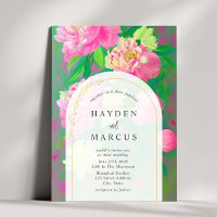 Mariage d'arc de peinture florale rose botanique