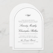 Invitation Mariage d'arc de script d'élégance classique simpl (Devant / Derrière)