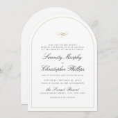 Invitation Mariage d'arc de script d'élégance classique simpl (Devant / Derrière)