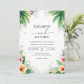 Invitation Mariage d'arc en feuillage de palme luxuriante (Debout devant)