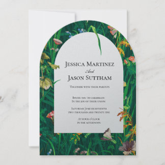 Invitation Mariage d'arc Fleur sauvage peint
