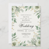 Invitation Mariage d'arc fleuri vert doux (Devant)