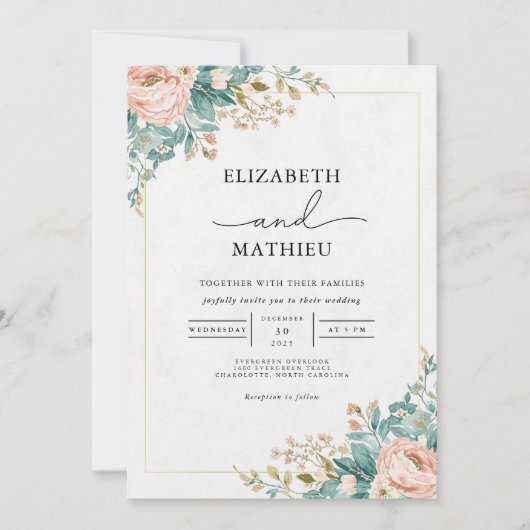 Invitation Mariage d'arc floral (Devant)
