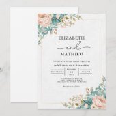 Invitation Mariage d'arc floral (Devant / Derrière)