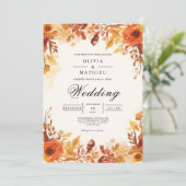 Invitation Mariage d'arc floral d'automne (Debout devant)