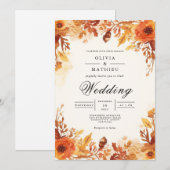 Invitation Mariage d'arc floral d'automne (Devant / Derrière)