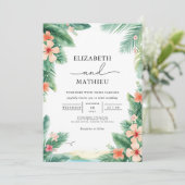 Invitation Mariage d'arc floral de feuillage tropical (Debout devant)