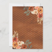 Invitation Mariage d'arc floral orange brulé en bois de grang (Dos)