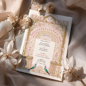 Invitation Mariage d'arc floral romantique avec Peacocks
