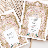 Invitation Mariage d'arc floral romantique avec Peacocks