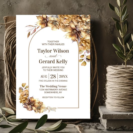 Invitation Mariage d'arc floral rustique