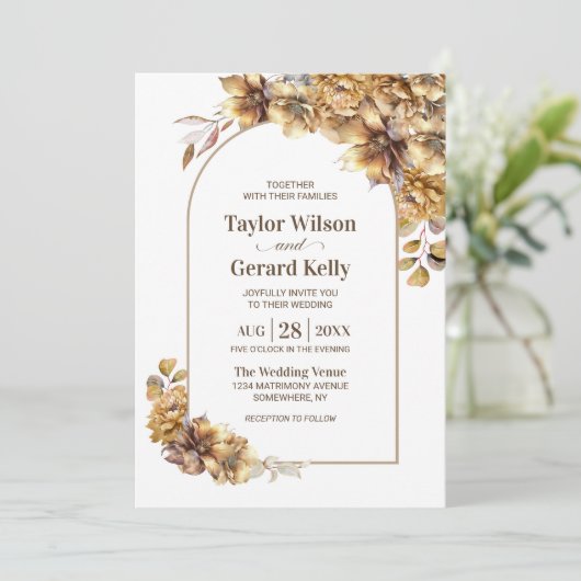 Invitation Mariage d'arc floral rustique (Debout devant)