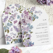 Invitation Mariage d'arc Lilac monogramme