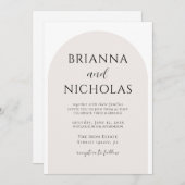 Invitation Mariage d'arc minimaliste moderne (Devant / Derrière)