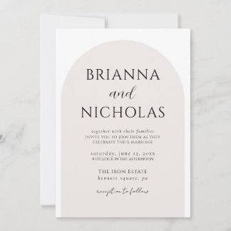 Invitation Mariage d'arc minimaliste moderne