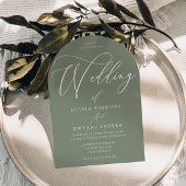 Invitation Mariage d'arc moderne Sage Green