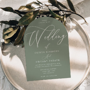 Invitation Mariage d'arc moderne Sage Green