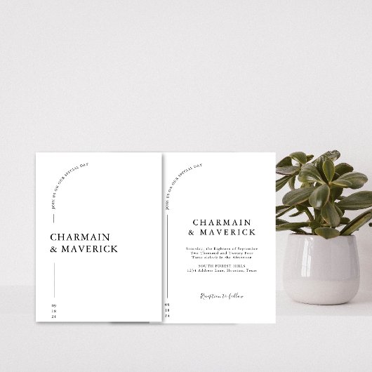 Invitation Mariage d'arc moderne simple et propre