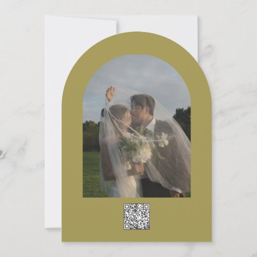 Invitation Mariage d'arc Pastel rayé (Dos)