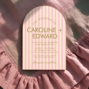 Invitation Mariage d'arc Pastel rayé