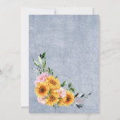 Invitation Mariage d'arc rose rose rose tournesol rustique (Dos)