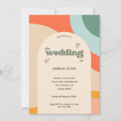 Invitation Mariage d'arc Super moderne rétro coloré (Devant)