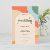 Invitation Mariage d'arc Super moderne rétro coloré (Debout devant)