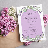 Invitation Mariage d'arc violet de lavande d'eucalyptus