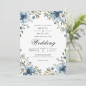 Invitation Mariage d'arcade bleu Dusty (Debout devant)