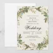 Invitation Mariage d'arcade botanique verdoyante (Devant / Derrière)