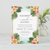 Invitation Mariage d'arcade de la flore tropicale luxuriante (Debout devant)