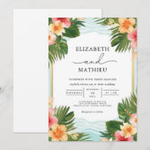Invitation Mariage d'arcade de la flore tropicale luxuriante (Devant / Derrière)
