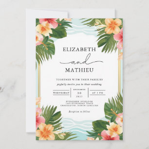 Invitation Mariage d'arcade de la flore tropicale luxuriante
