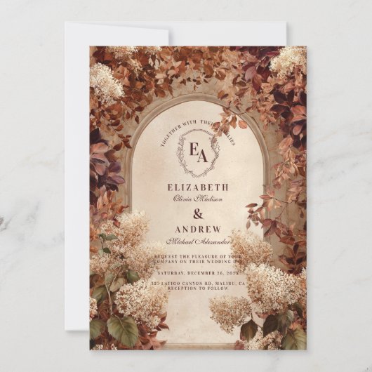 Invitation Mariage d'arcade du jardin d'automne (Devant)