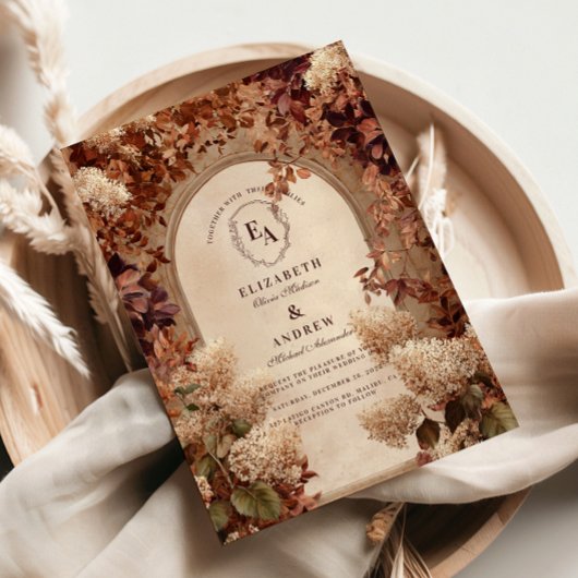 Invitation Mariage d'arcade du jardin d'automne