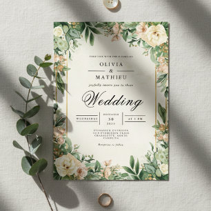 Invitation Mariage d'arcade fleurie verte luxuriante