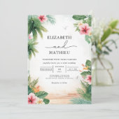 Invitation Mariage d'arcade florale tropicale (Debout devant)