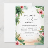 Invitation Mariage d'arcade florale tropicale (Devant / Derrière)